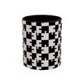Black & White Puzzle Checkerboard Accent Coffee Mug