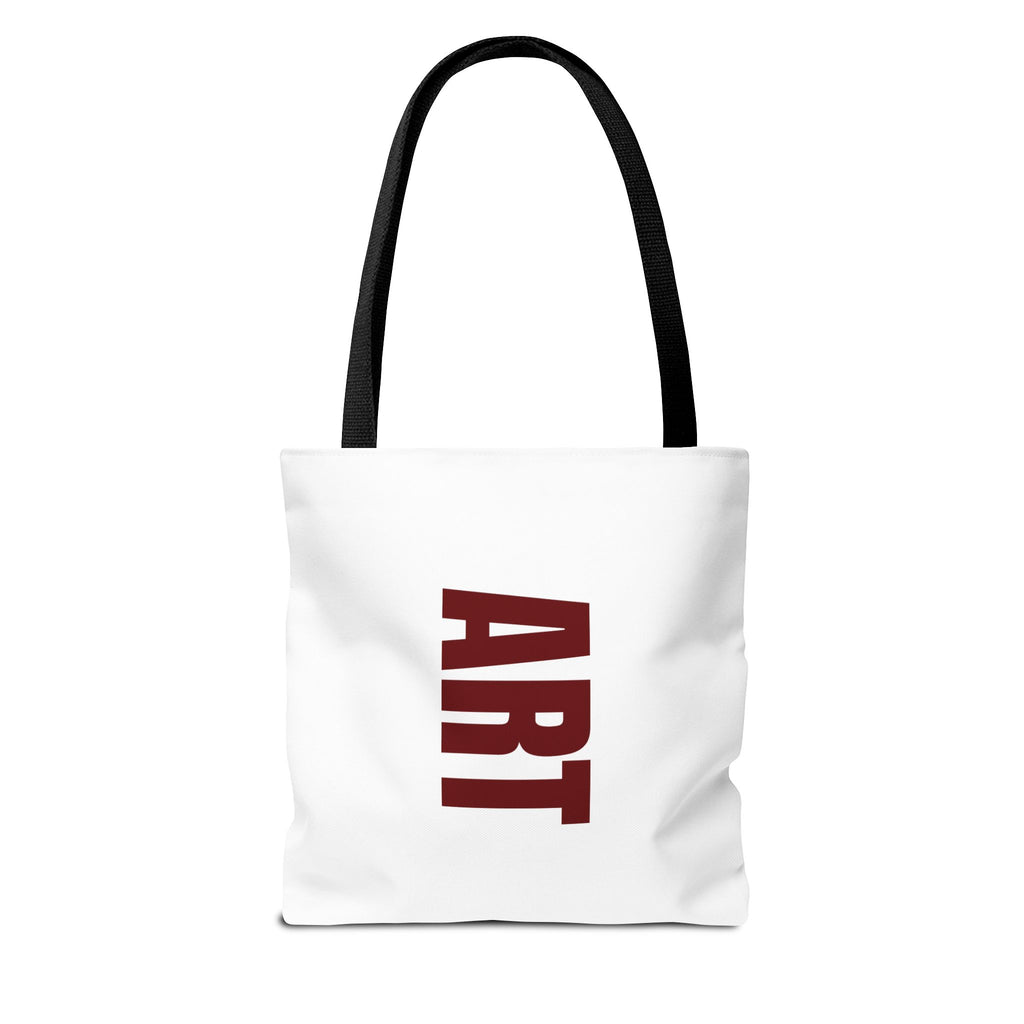 Artistic Martini Tote Bag — Red Boots & 'ART' Graphic All-Over Print Tote