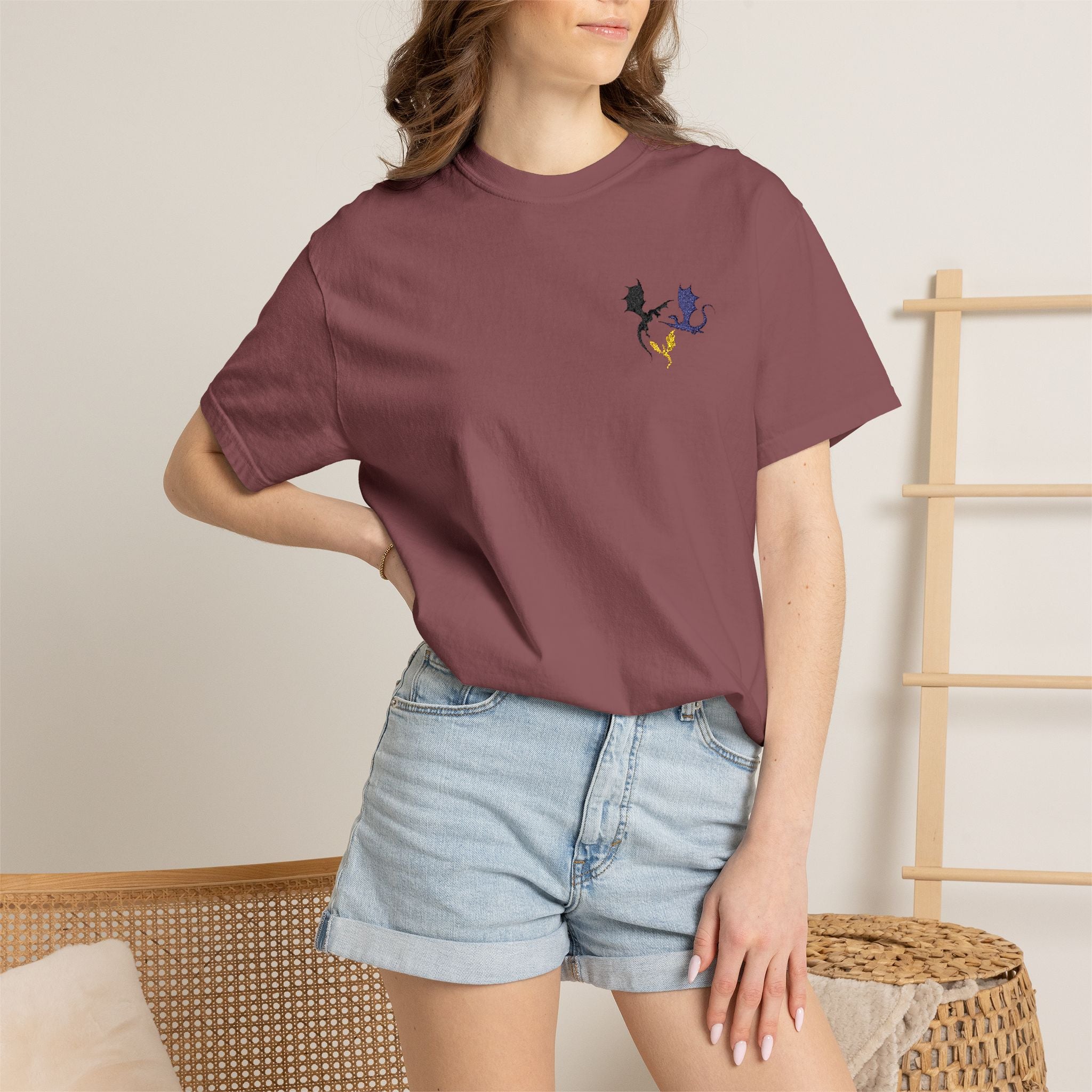 Cute Cat Paw Heart T‑Shirt — Minimalist Chest Pocket Kitty Design