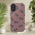 Magnetic Impact Phone Case — Repeating Witch Cat Silhouette Design