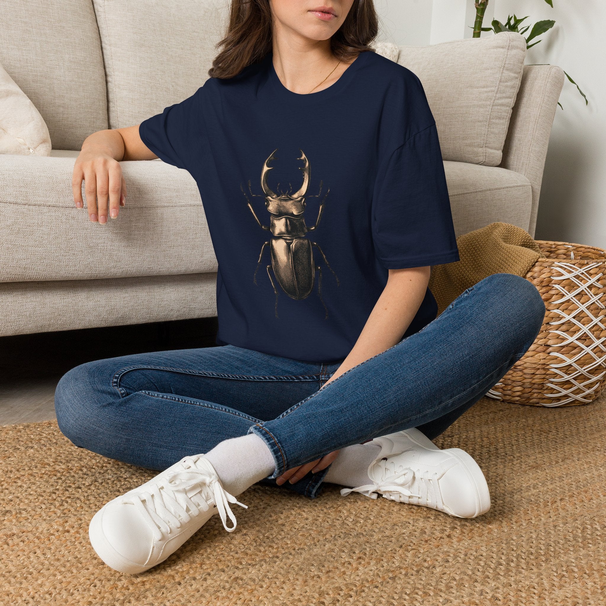Stag Beetle Graphic T-Shirt — Vintage Insect Nature Tee