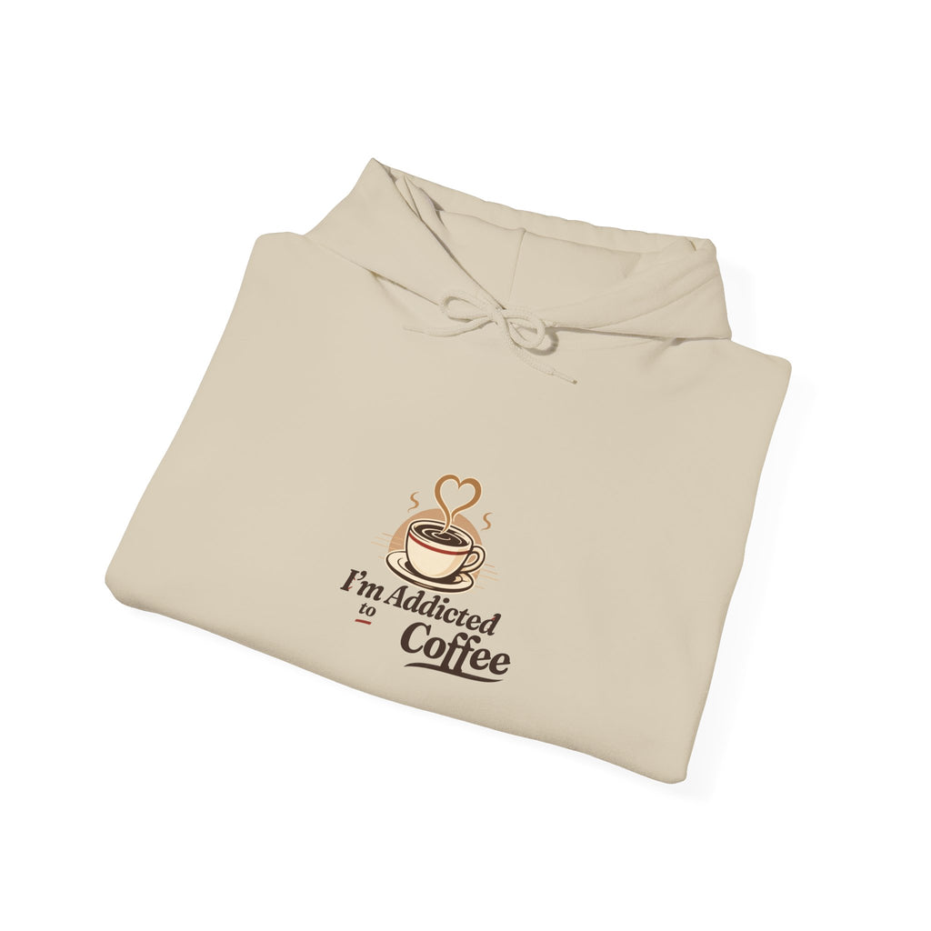 Coffee Lover Hoodie - "I'm Addicted to Coffee" Cozy White Pullover