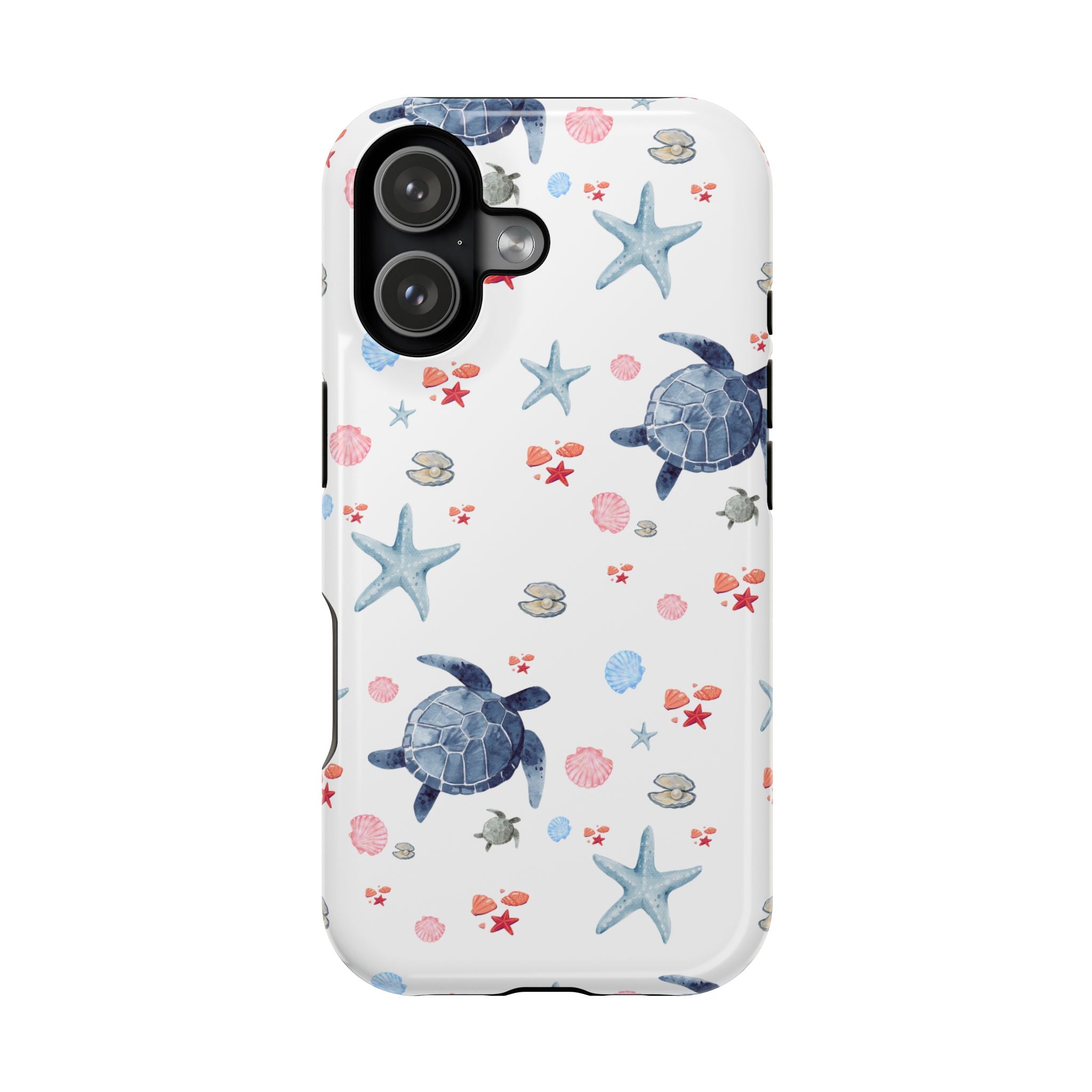 Phone Case — Watercolor Sea Turtles & Starfish Magnetic Impact-Resistant Case
