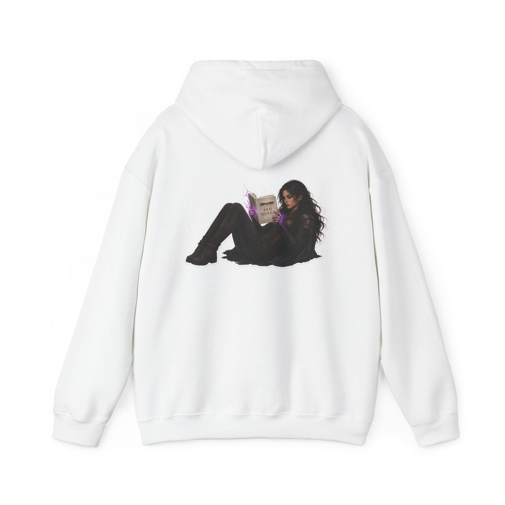Hoodie — Cozy Reading Girl Graphic Back Print Sweatshirt
