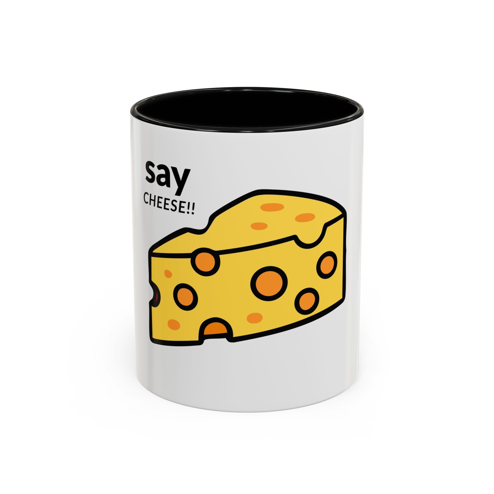 Say Cheese!! Coffee Mug — Cute Cheese Illustration Accent Mug (11/15oz)
