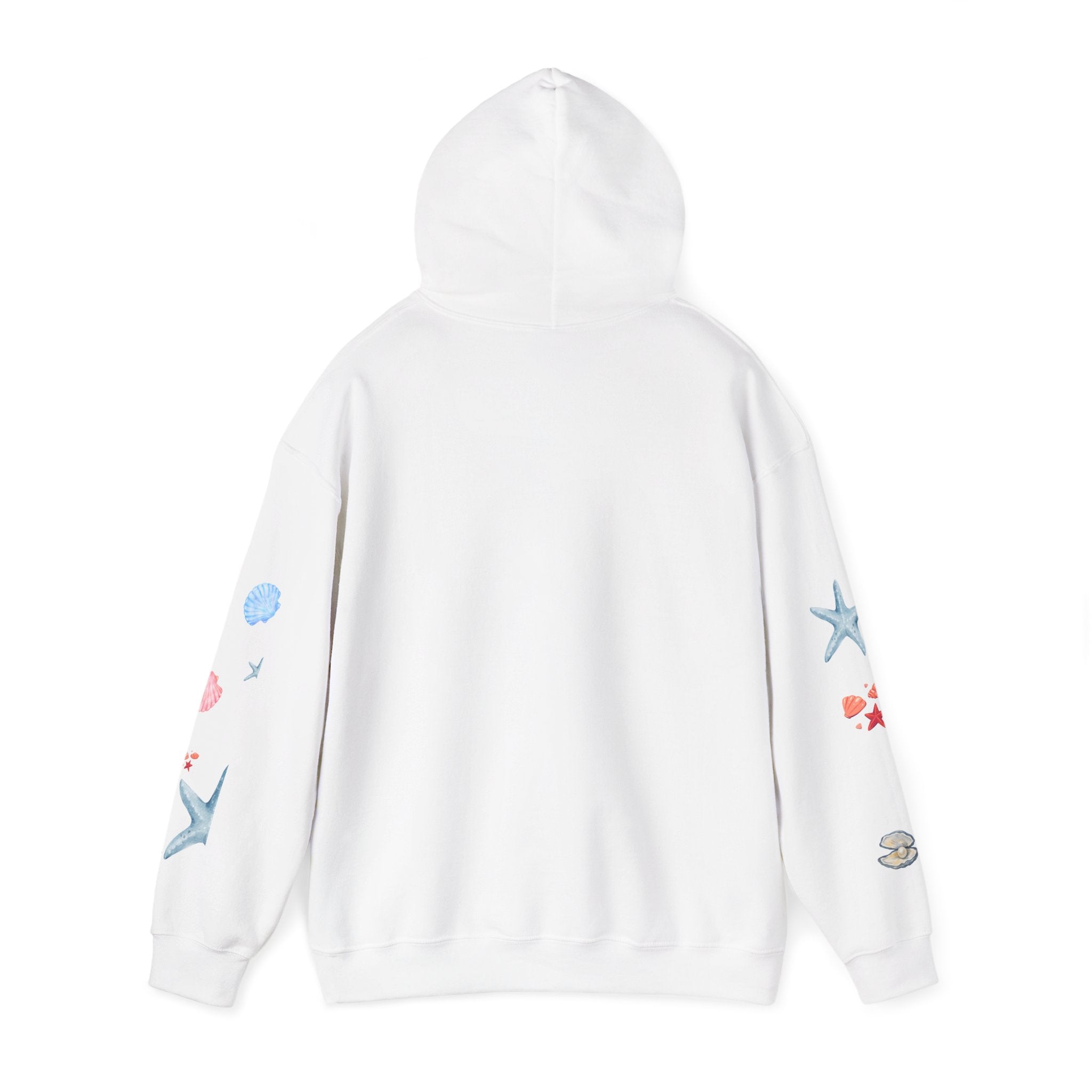 Sea Turtle & Shells Hoodie — Watercolor Ocean Whale Turtle Pullover