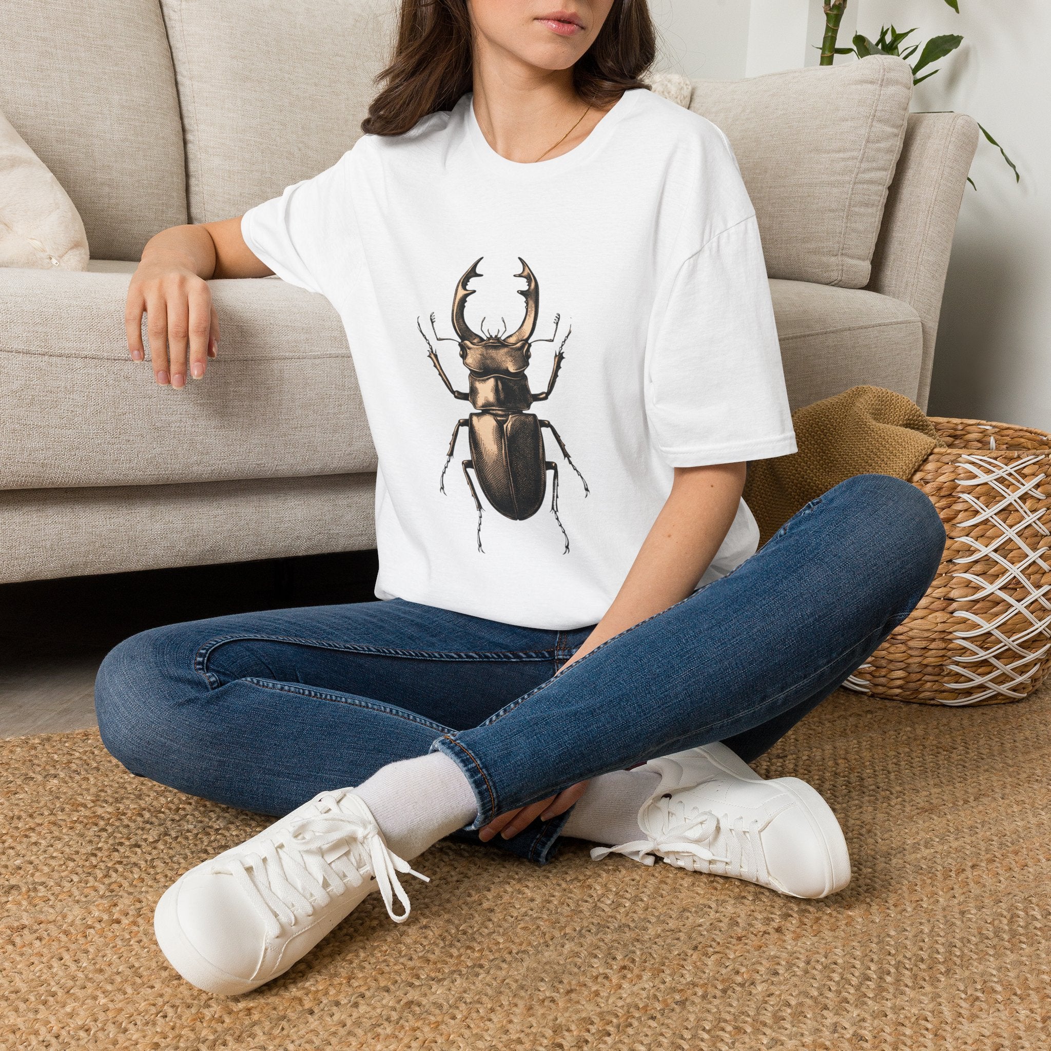 Stag Beetle Graphic T-Shirt — Vintage Insect Nature Tee