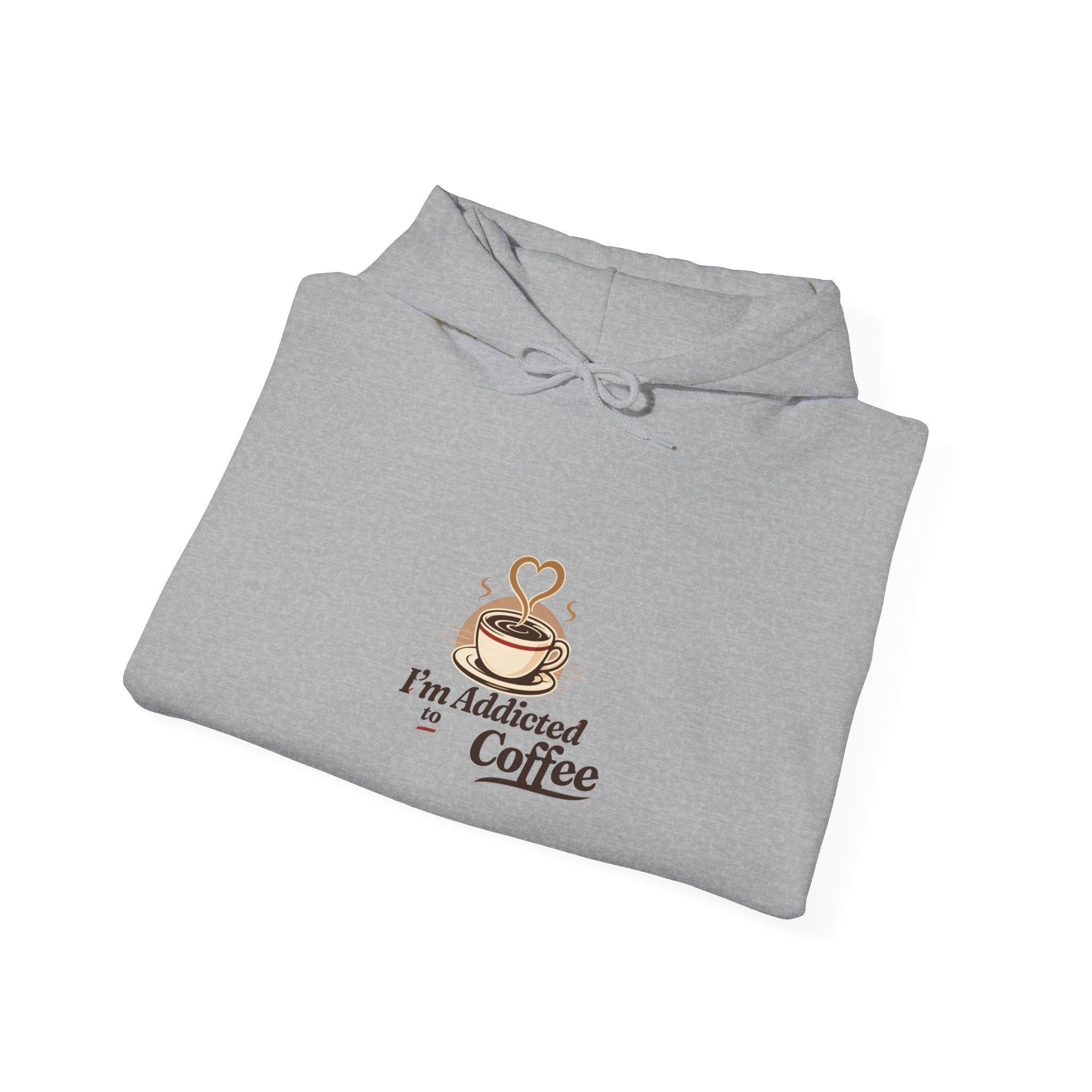 Coffee Lover Hoodie - "I'm Addicted to Coffee" Cozy White Pullover