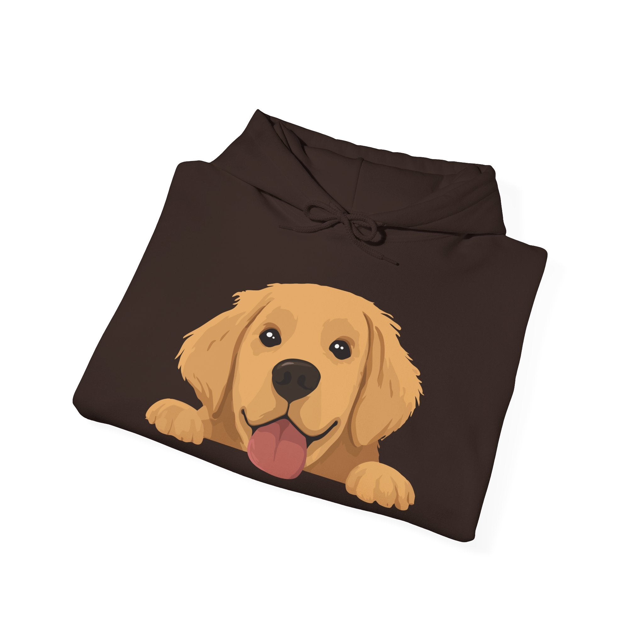 Golden Retriever Peeking Hoodie — Cute Dog Face Pullover for Pet Lovers