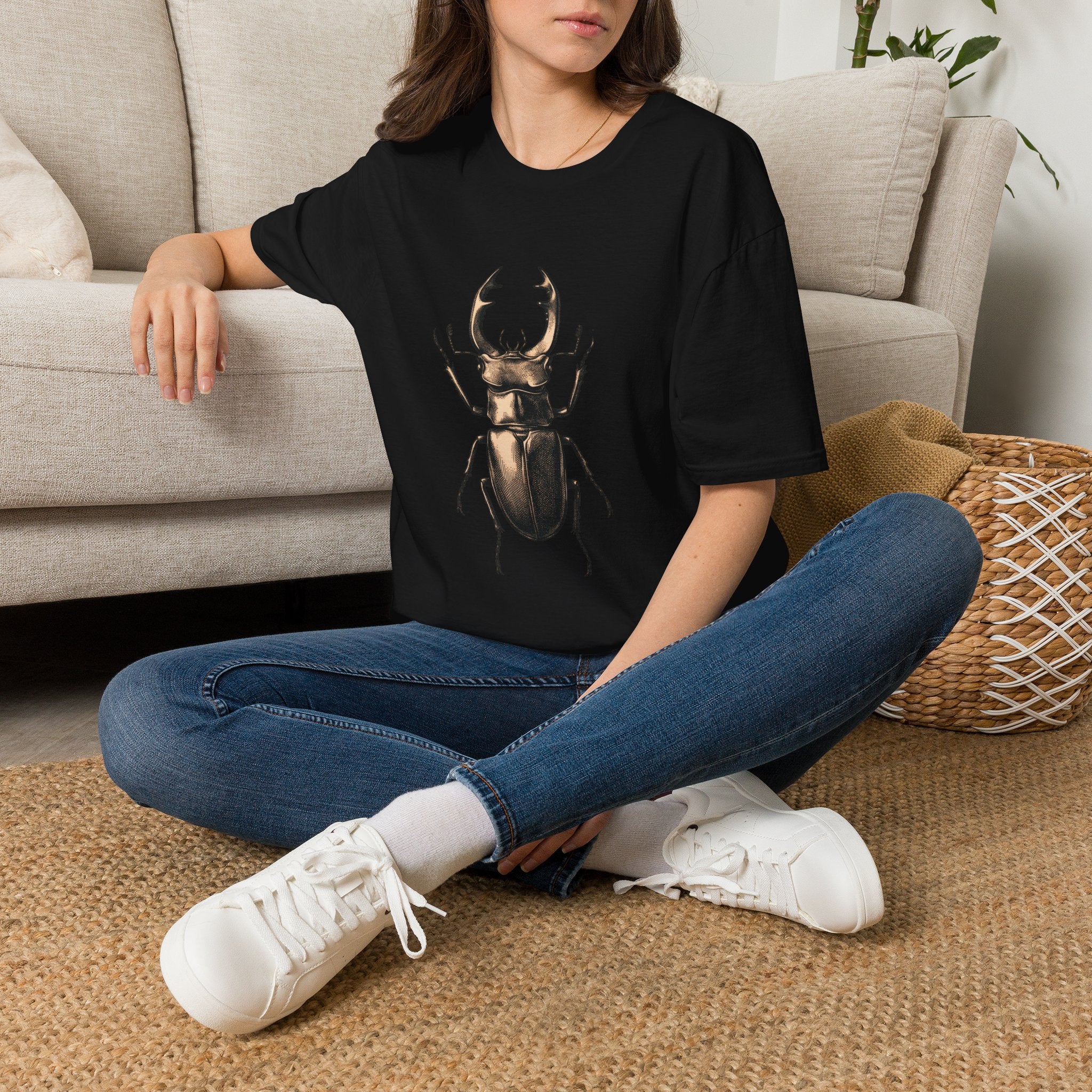 Stag Beetle Graphic T-Shirt — Vintage Insect Nature Tee