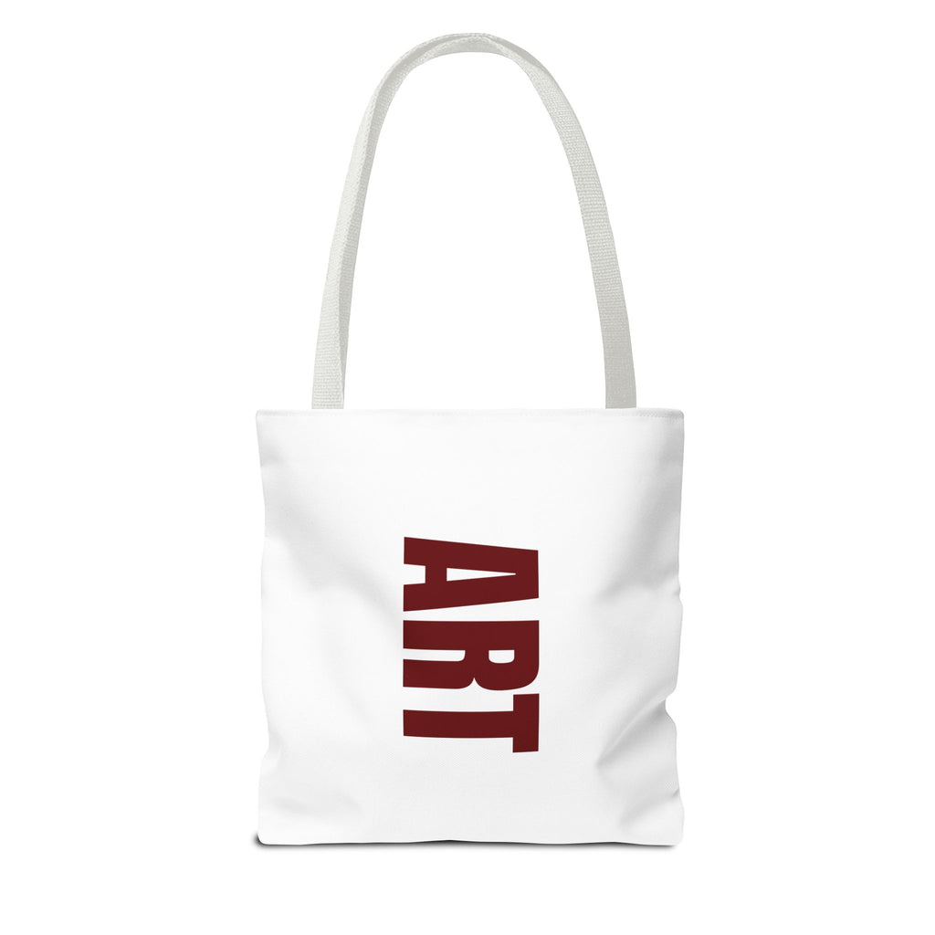 Artistic Martini Tote Bag — Red Boots & 'ART' Graphic All-Over Print Tote