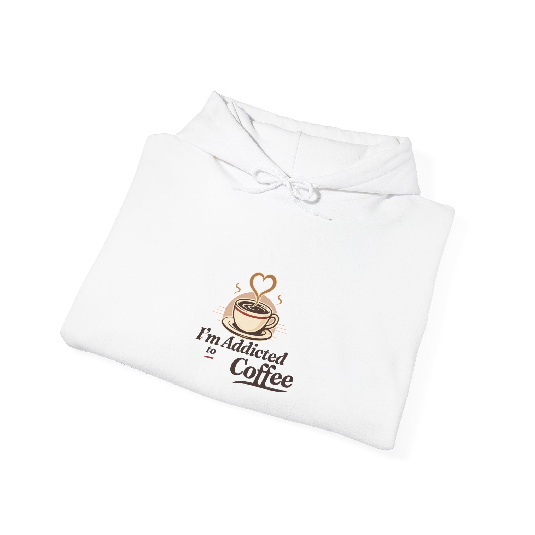 Coffee Lover Hoodie - "I'm Addicted to Coffee" Cozy White Pullover