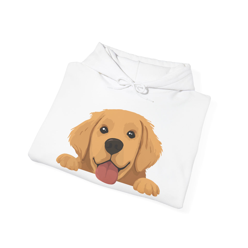 Golden Retriever Peeking Hoodie — Cute Dog Face Pullover for Pet Lovers