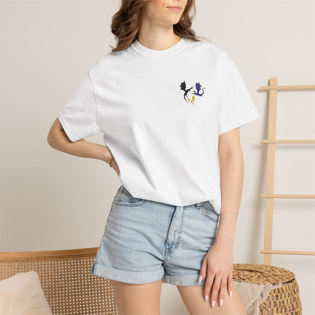 Cute Cat Paw Heart T‑Shirt — Minimalist Chest Pocket Kitty Design