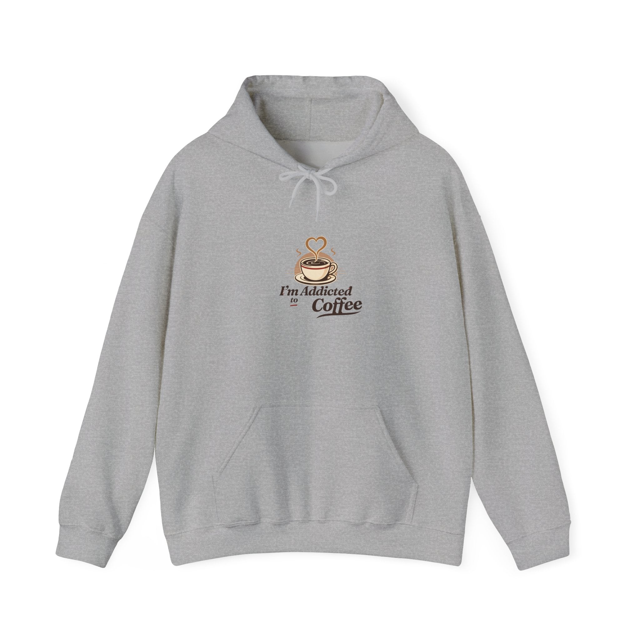 Coffee Lover Hoodie - "I'm Addicted to Coffee" Cozy White Pullover