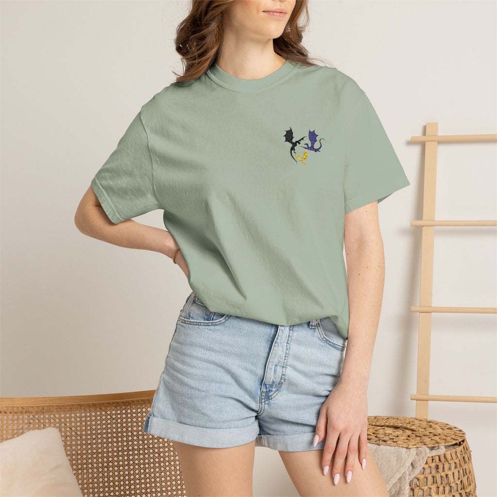Cute Cat Paw Heart T‑Shirt — Minimalist Chest Pocket Kitty Design