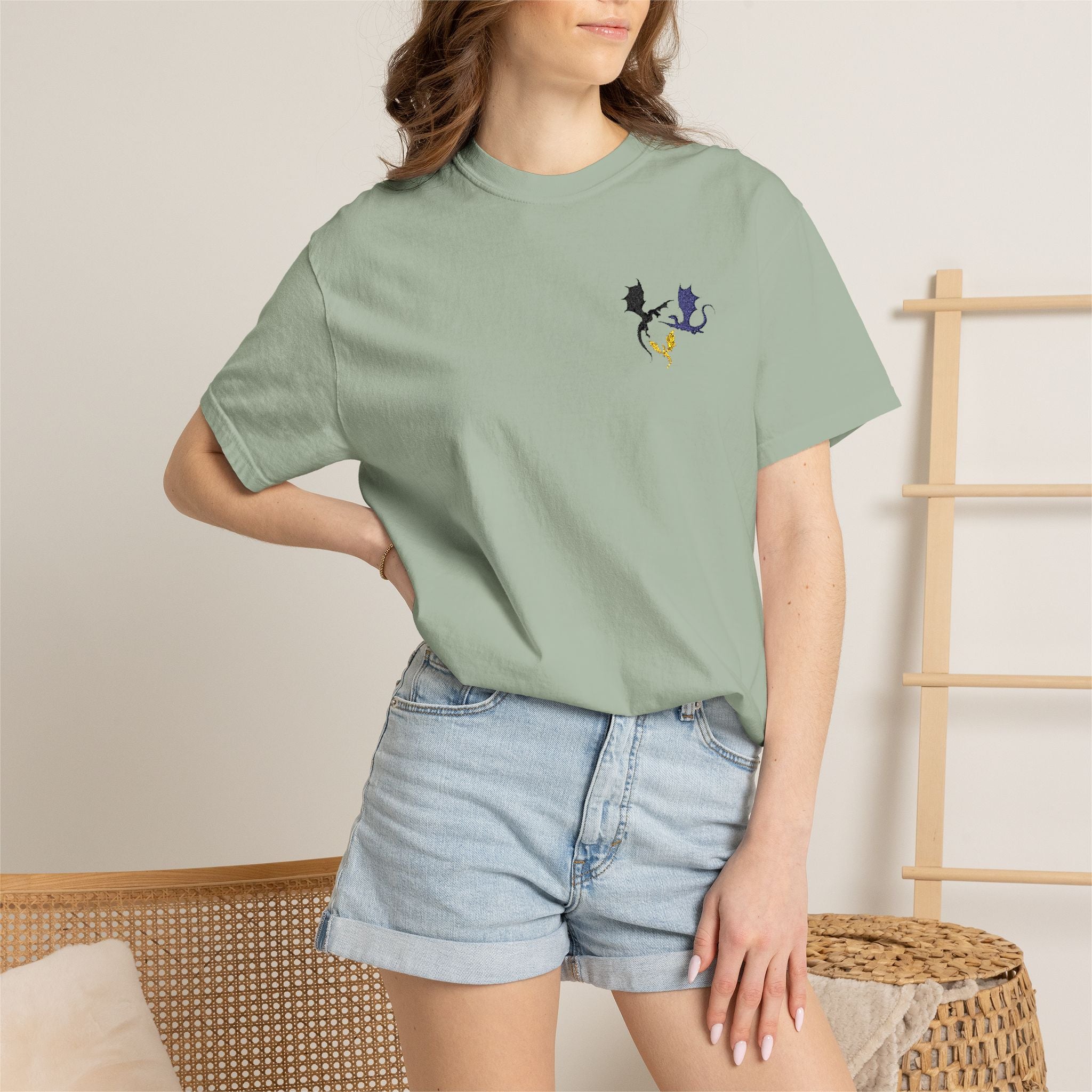 Cute Cat Paw Heart T‑Shirt — Minimalist Chest Pocket Kitty Design