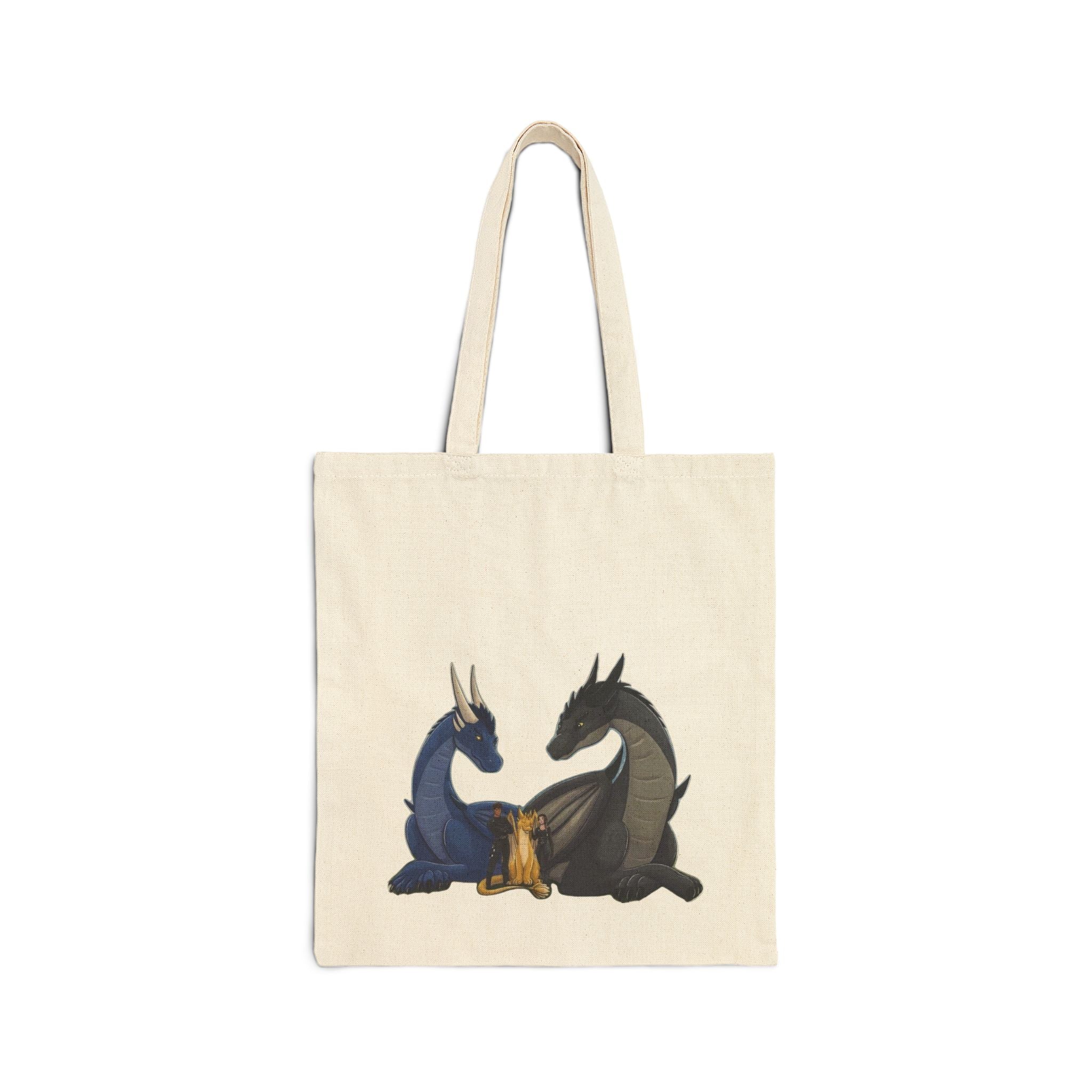Dragon Rider Cotton Tote Bag — Illustration & Quote ‘A dragon without its rider is a tragedy’